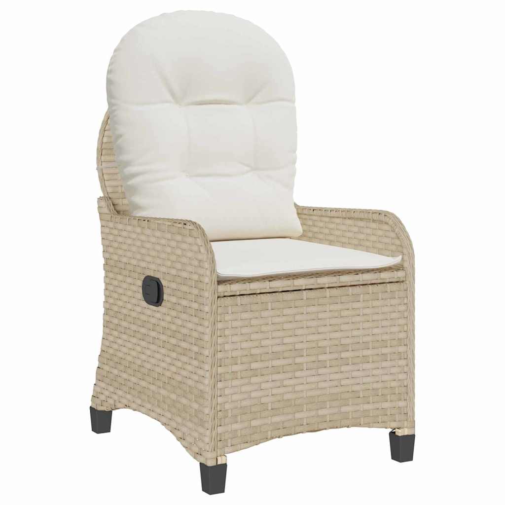 Recliner Chair Beige 56 x 66 x 95cm Poly Rattan